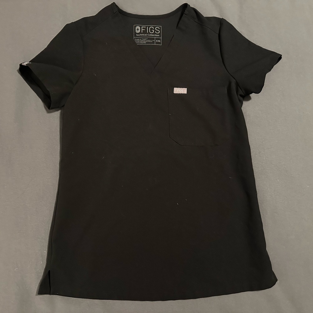 Women’s Figs Technical Collection Xxs Catarina One Pocket Scrub Top Black